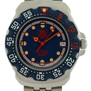 Tag Heuer 35mm Men's Formula 1 Blue/ Red Stainless F1 Watch 494/3! Ref: WA1210!